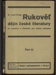Rukověť dějin české literatury / Část III. - náhled