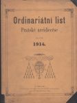 Ordinariátní list Pražské arcidiecése na rok 1914: svázaný ročník č. 1-12 - náhled