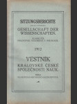 Věstník královské české společnosti nauk; ročník 1912 - náhled