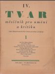 Tvar - Měsíčník pro umění a kritiku roč. IV. 1931; č. 1-6 - náhled