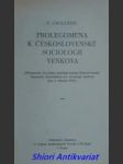 Prolegomena k československé sociologii venkova - chalupný emanuel - náhled