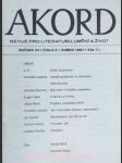 Akord - revue pro literaturu, umění a život - ročník xv. číslo 5 - kolektiv autorů - náhled