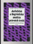 Juristická a lingvistická analýza právních textů ( právněinformatický přístup ) - náhled